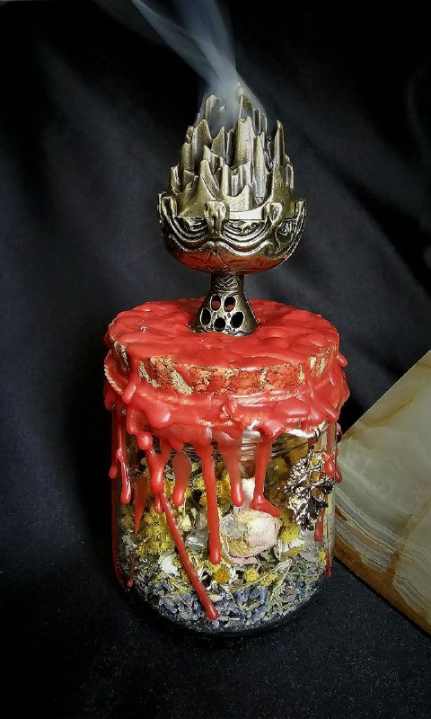 Witch's jar "My strength" with incense