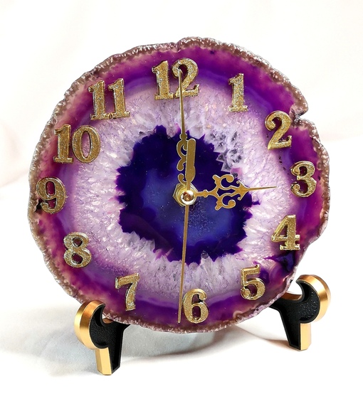 Interior clock made of natural stone